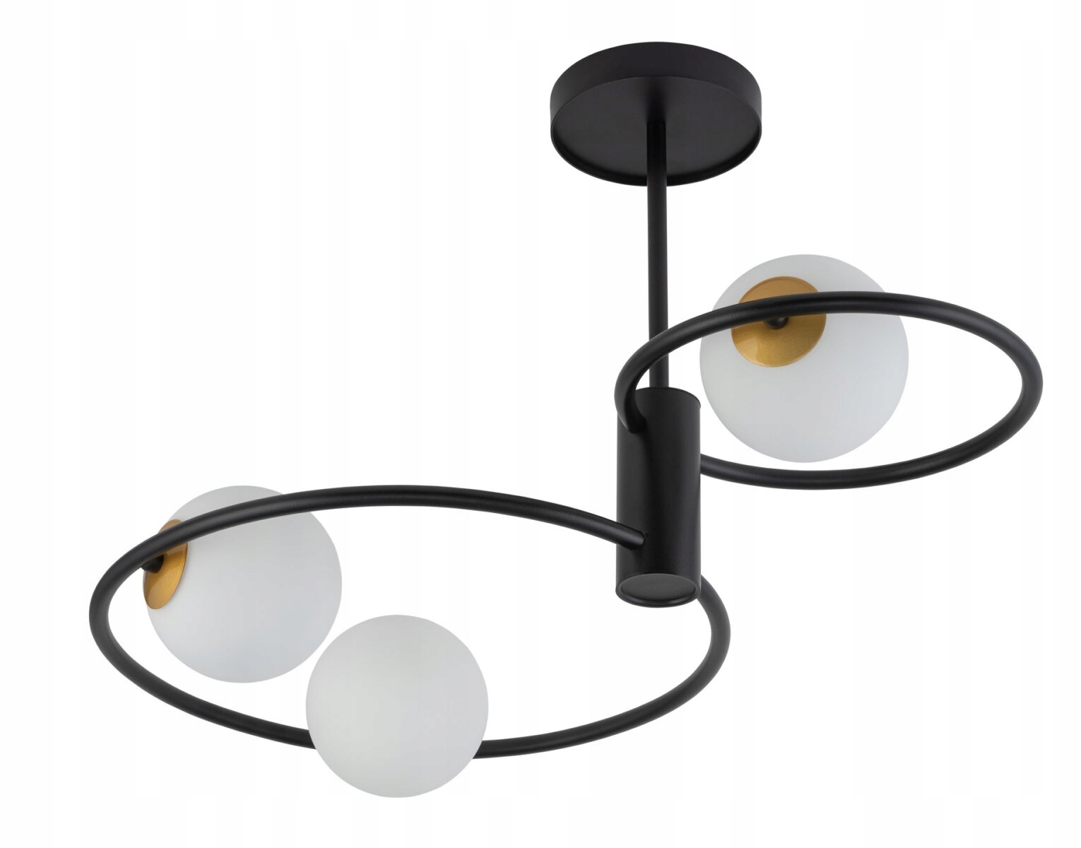 Stropné Svietidlo Sigma Lighting Aqua 3 čierny sklenená clona biela 3xG9 64 cm