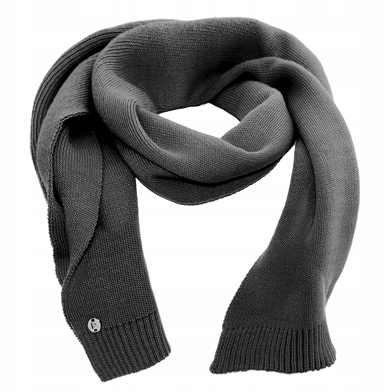 Grafit šedý vlněný šátek, teplý, dlouhý, Pěkný, pánský, dámský Polský Výrobek