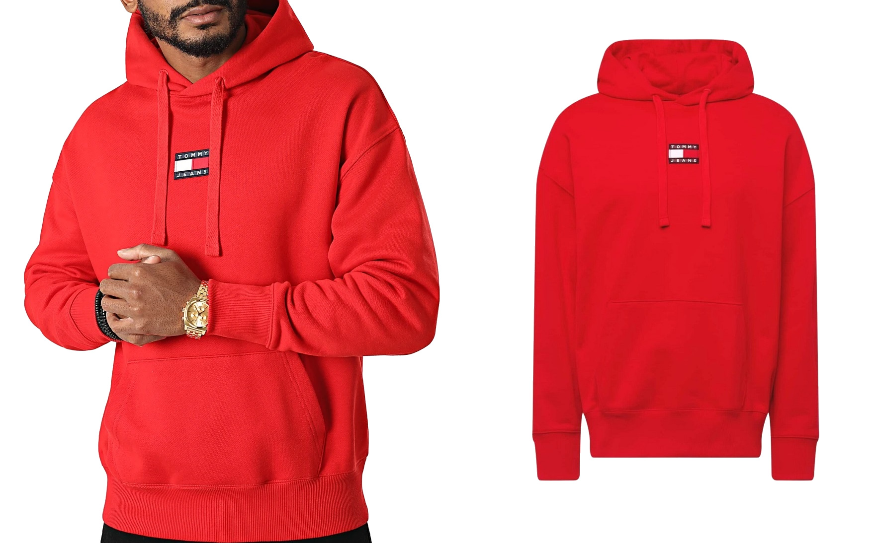 

Tommy Jeans czerwona męska Bluza z kapturem M/L