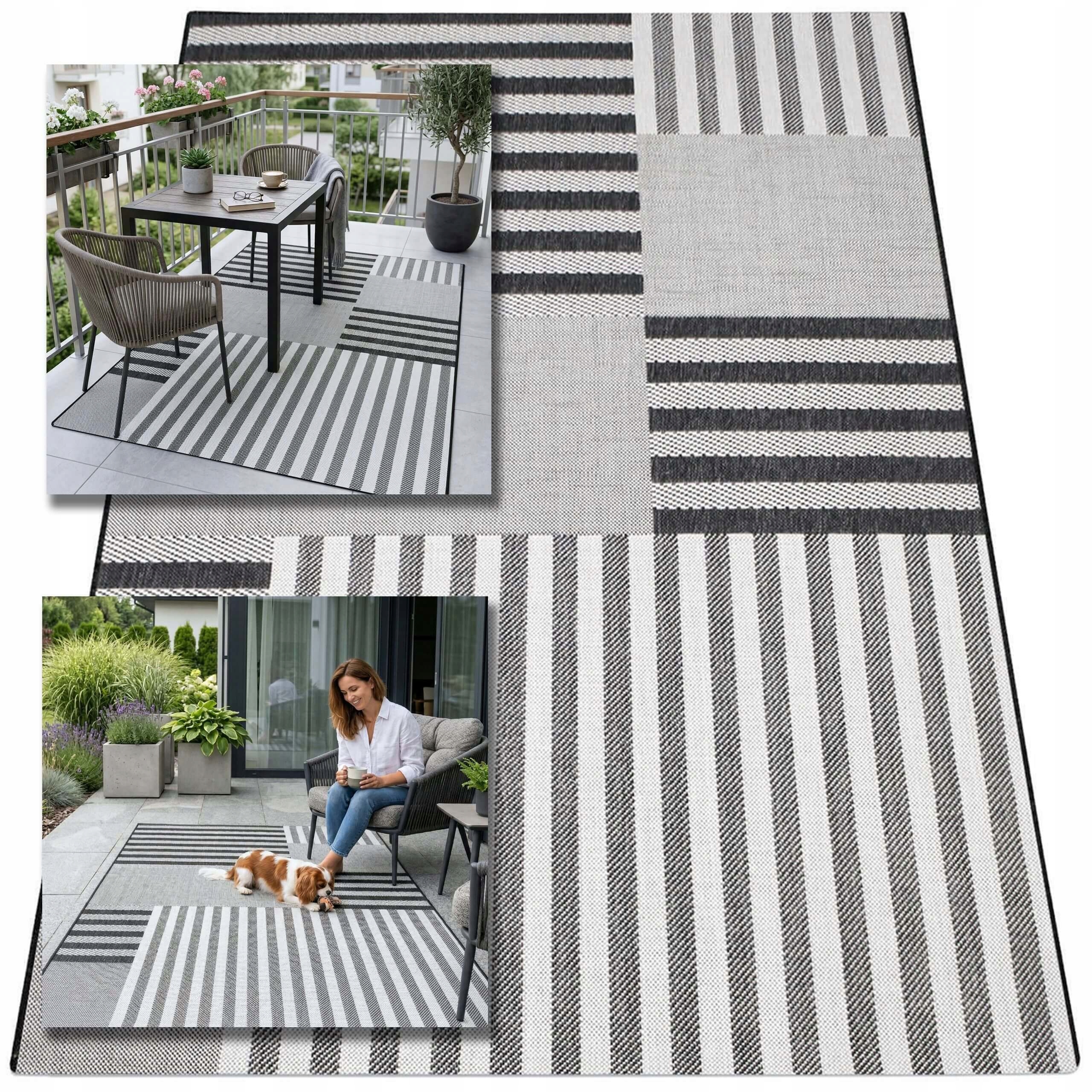 Dywan Zewnętrzny Tarasowy 120X160 Wodoodporny Ogrodowy Na Taras Balkon Mata