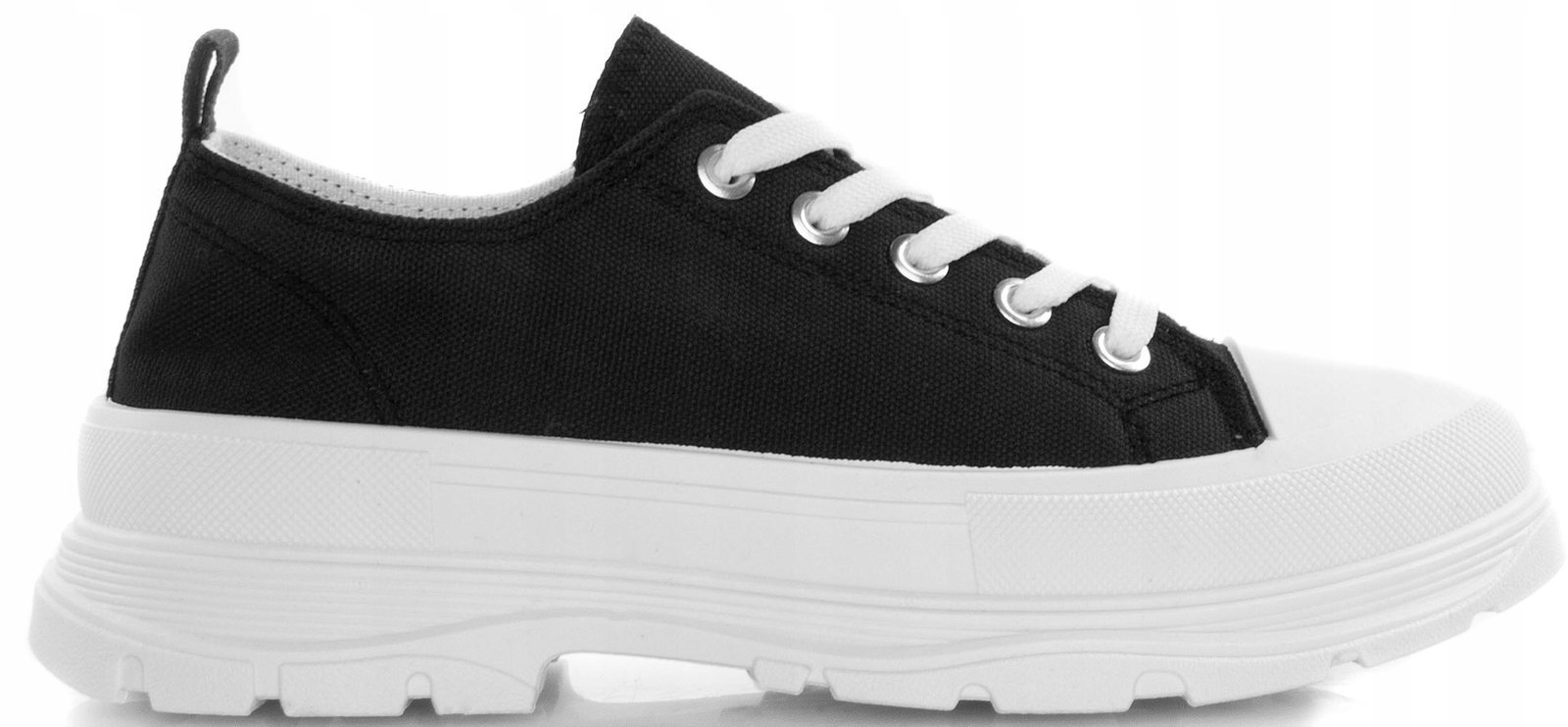 

5772 Czarne Niskie Trampki Palladi Platforma 37