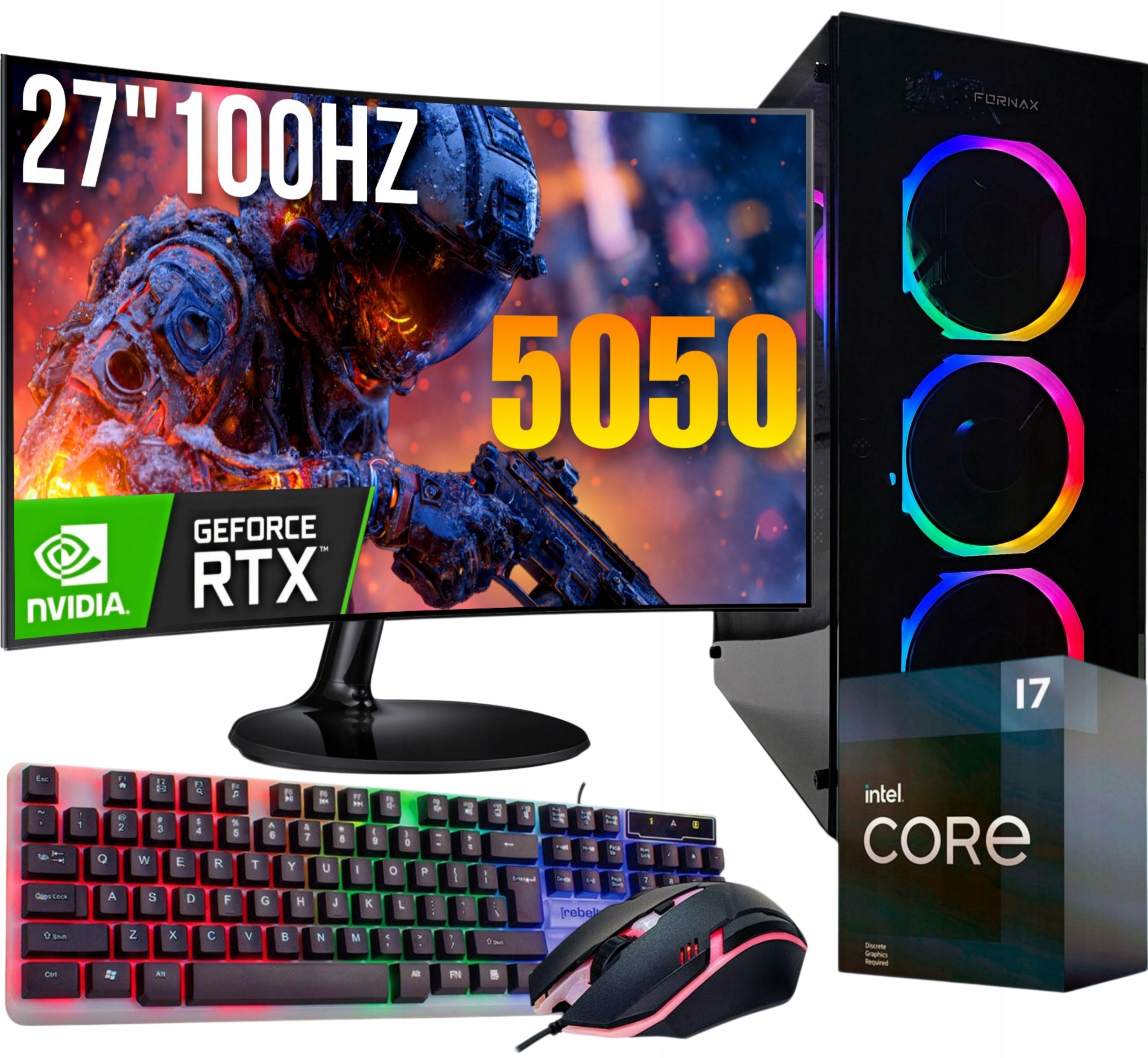 Adronix Herní Set I7 32GB Rtx 5050 8GB Monitor 27" 100Hz