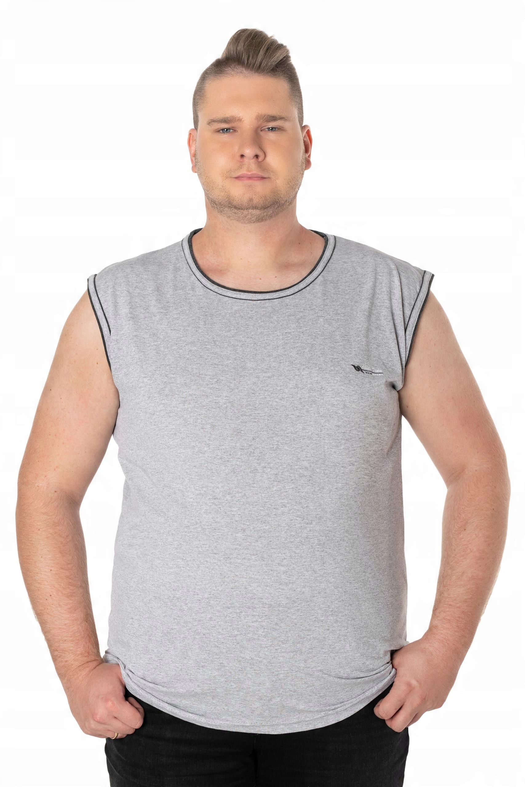 

Duża Koszulka Męska Bez Rękawów Top 1825-1 4XL