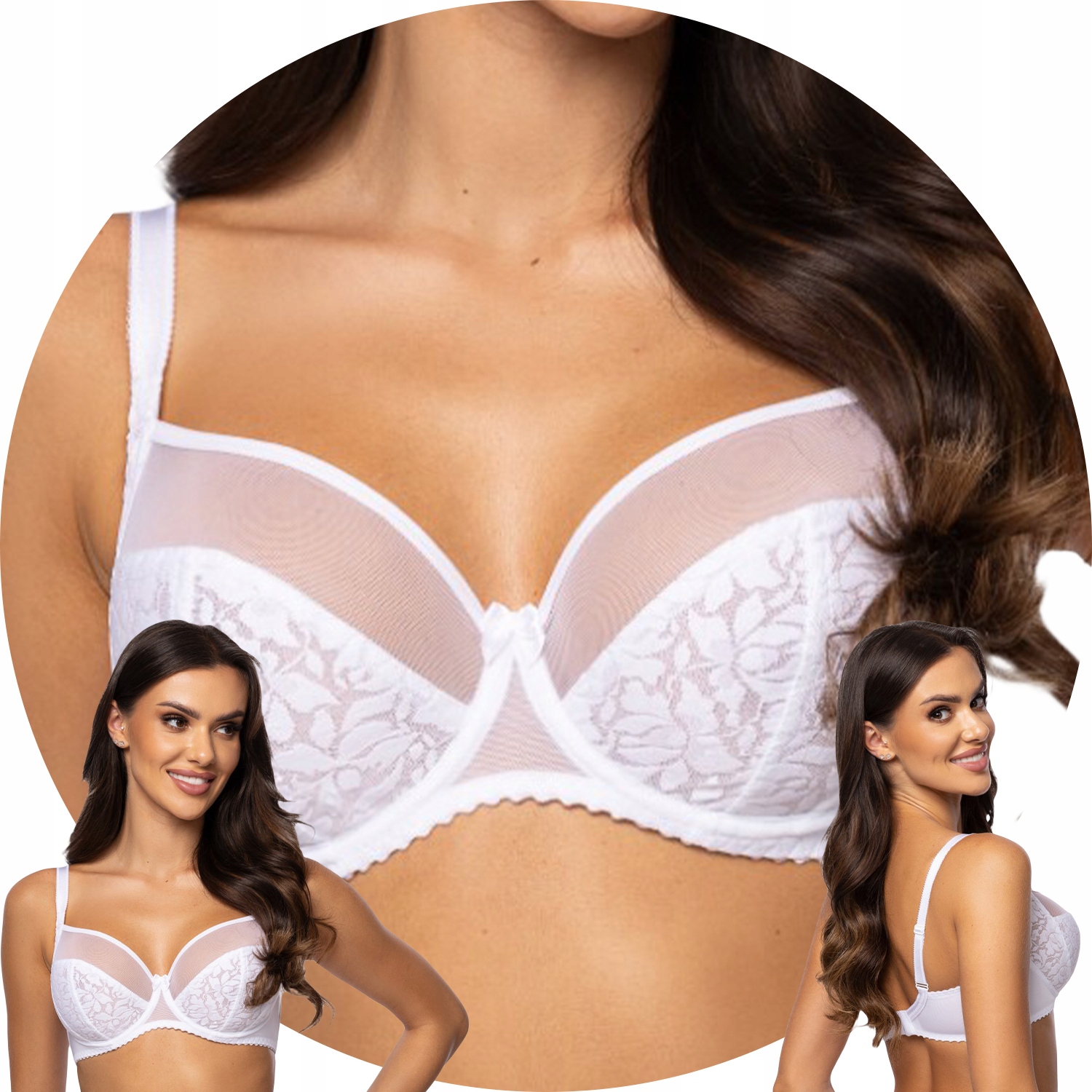 PariPari Laila Maxi bílá krajka tyl Podprsenka soft 90G Měkká