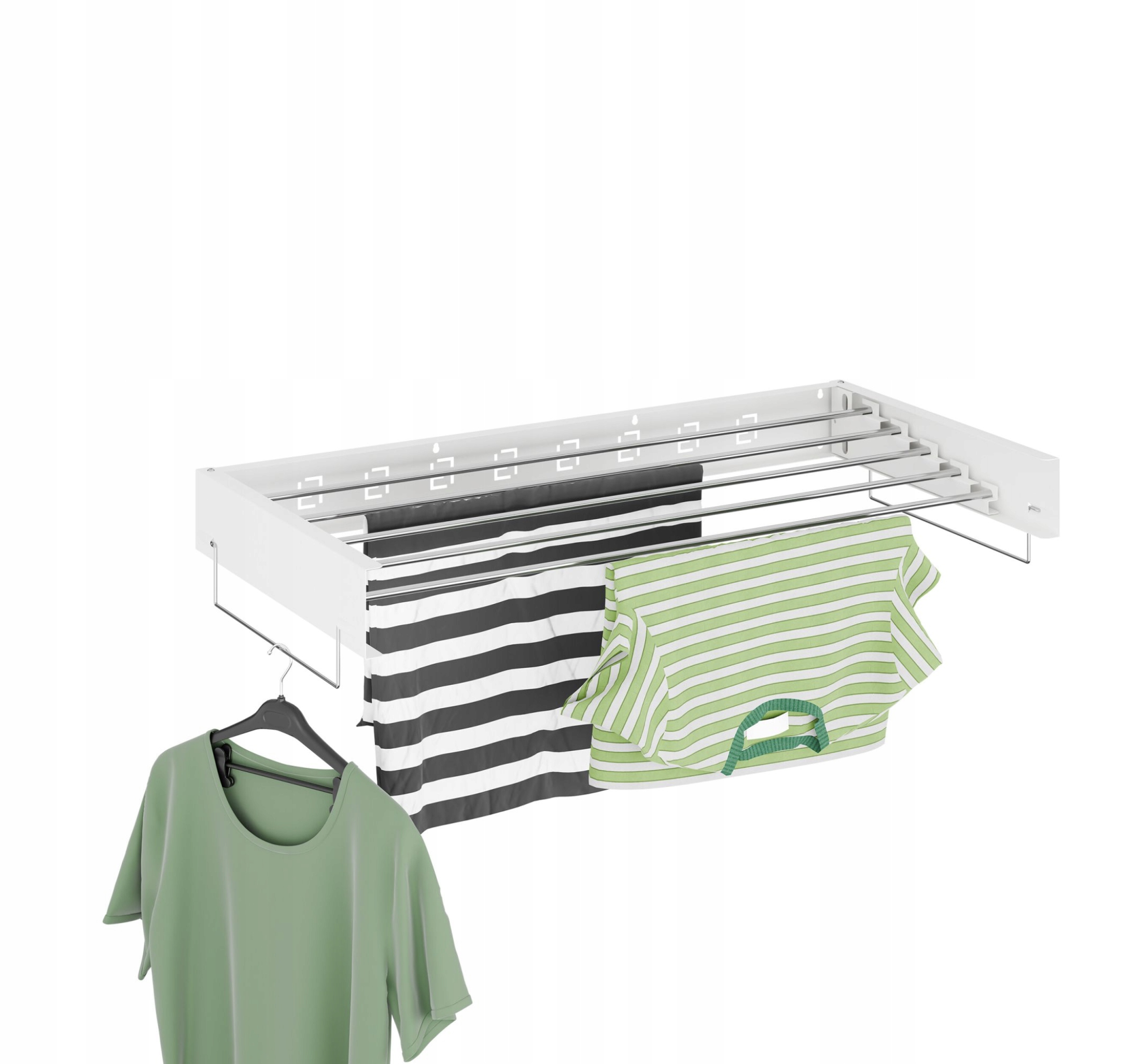 Sušák Na Prádlo Na Stěnu, Skládací, Nástěnná, Úspora Místa
