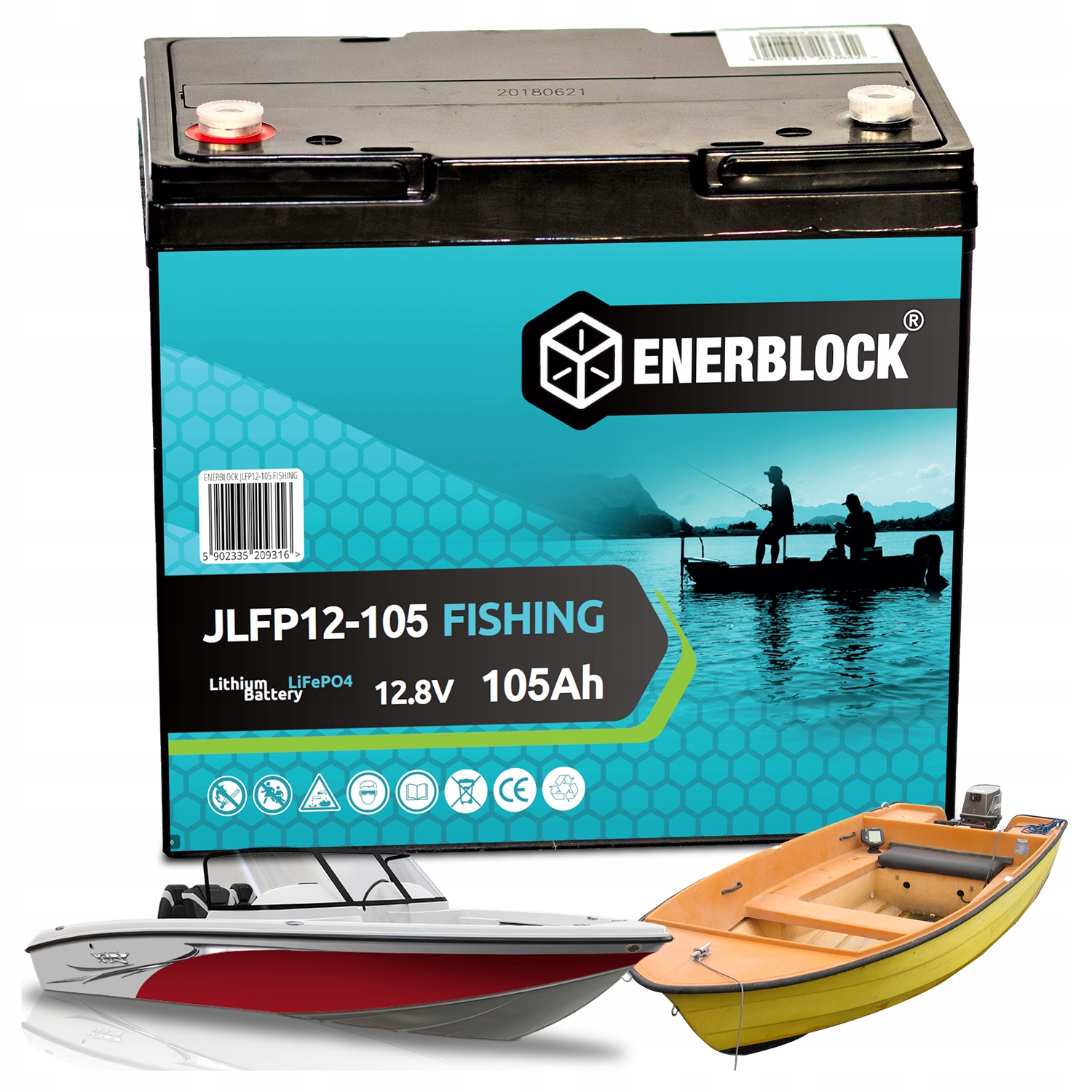 Akumulator Litowy LiFePO4 Do Łodzi Wędkarskiej Pontonu Jachtu 105Ah 12V+BMS