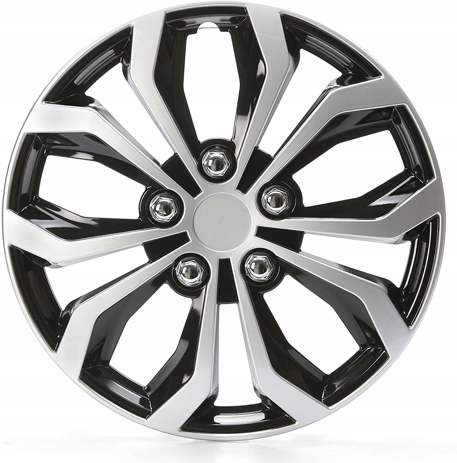 4x KOLPAKI DAYTONA 16 CZARNO SREBRNE SPORT