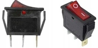 

Przełącznik Rocker 230V 15A czerwony KDC3