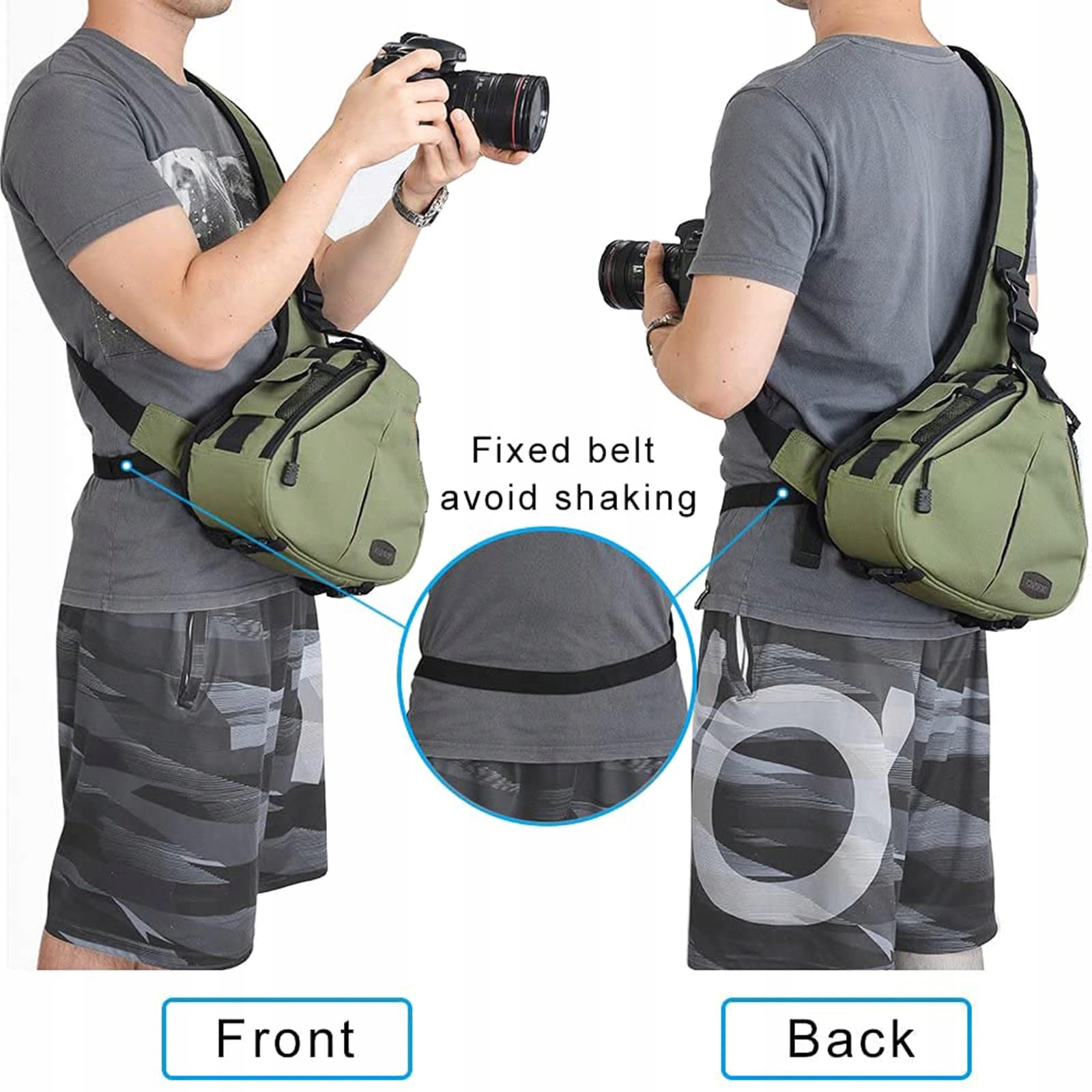 CADeN Torba Na Aparat Fotograficzny Do Canon Nikon Sony DSLR SLR Zielona — miniatura 9