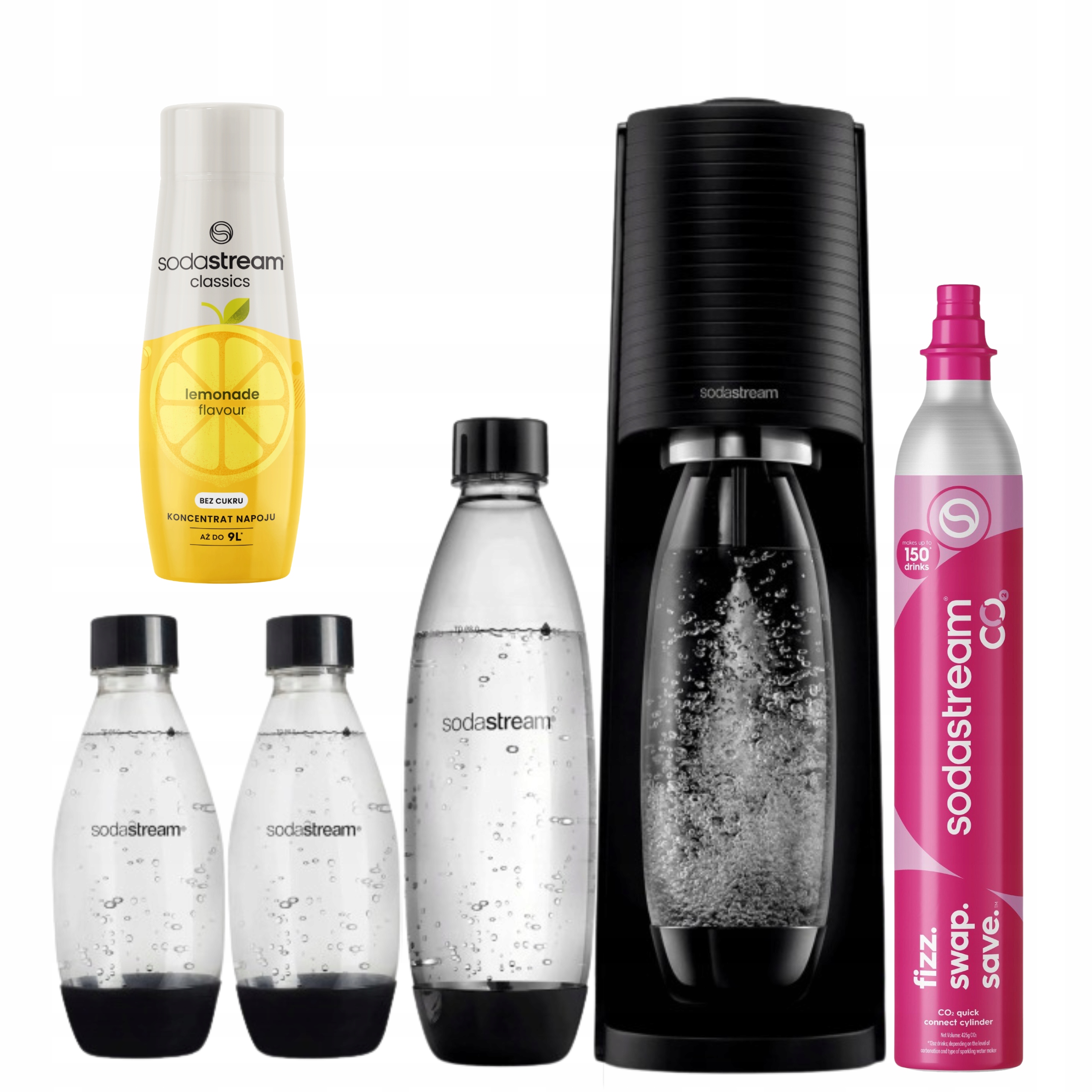 Saturátor SodaStream Terra čierny 3 fľaše Limoniada Zero bombička CO2