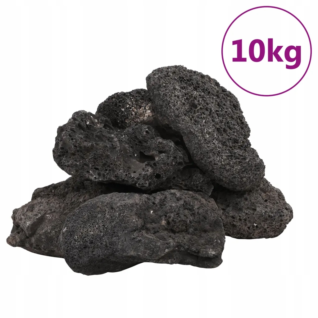 Černá vulkanická skála pro akvárium 10-30 cm, 10 kg