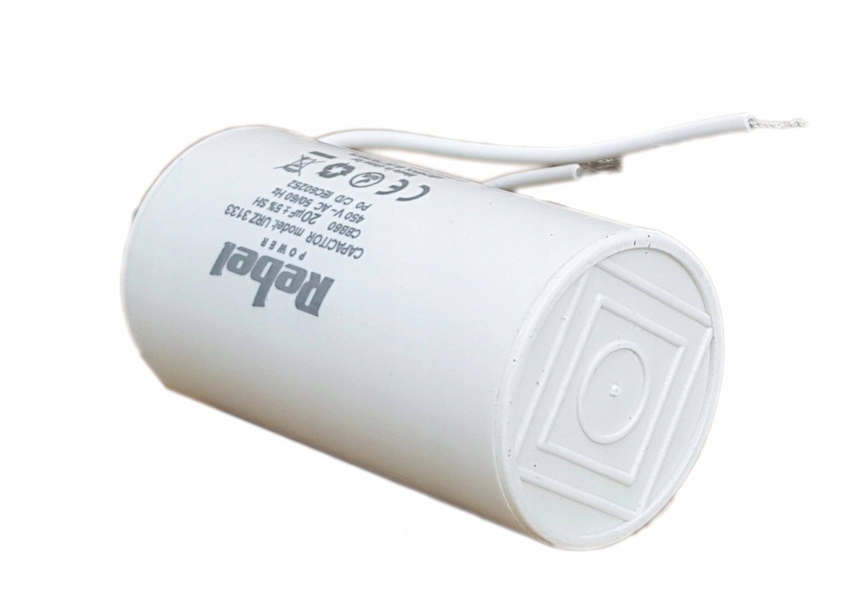 Kondensator rozruchowy silnika 20uF 450V CBB60 Rebel SMD nie