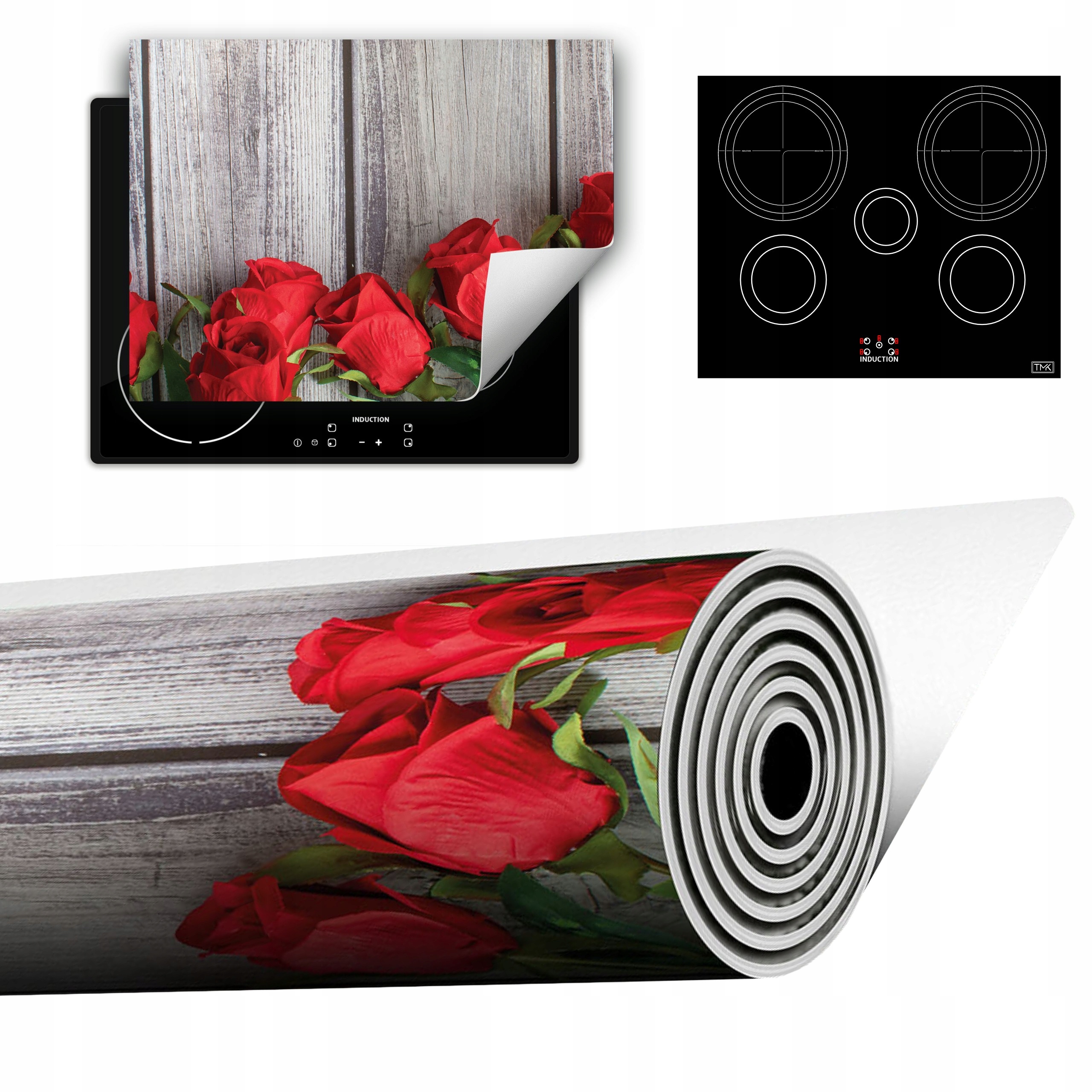 Vinylová Podložka Do Kuchyně Více Místa 70x52 červená růže