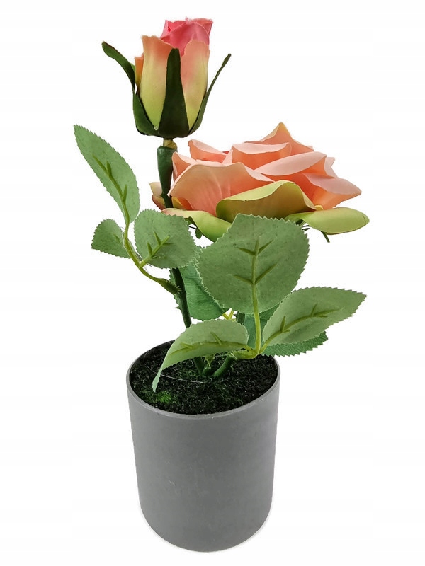 

sztuczne kwiaty w doniczce Róża jasny róż jak żywe