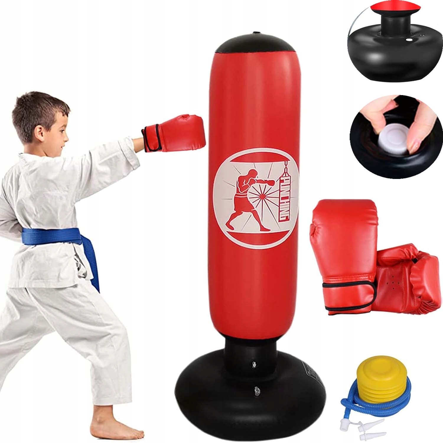Nafukovací Boxovací Pytel Pro Děti, Vyplněný Silným Stojícím Boxem Mma 160 CM