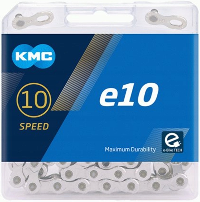 Łańcuch Rowerowy Kmc e10 Silver 10-rz 136 ogniw E-bike Box