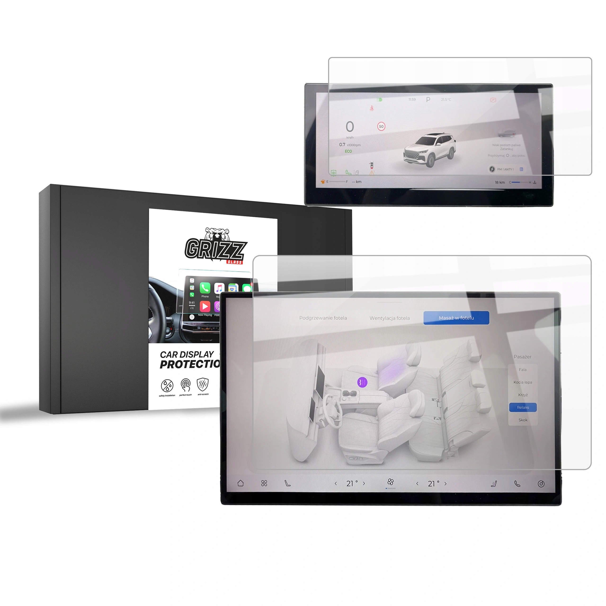 Keramická fólia GrizzGlass CarDisplay Protection pre Chery Tiggo 8 15,6" (2