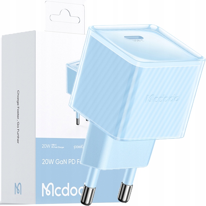 Mcdodo 20W Szybka Ładowarka Kostka Usb-c do iPhone 13/14/15 Pro Niebieska