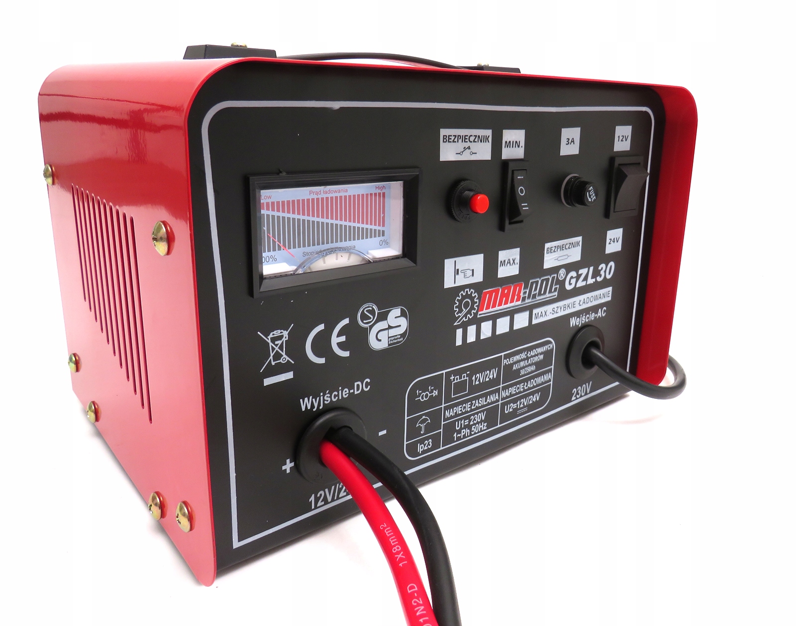 PROSTOWNIK 12/24V AKUMULATOROWY MARPOL GZL-30 30A 30-250Ah Fast Charge Marka Mar-Pol