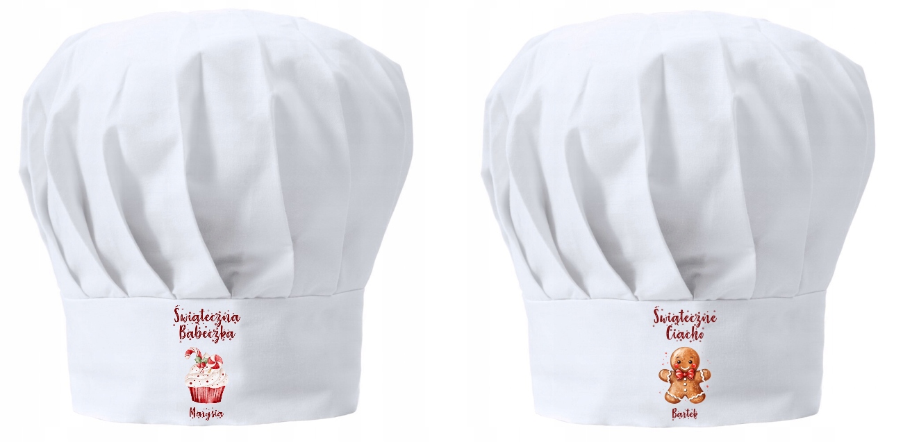 Kuchařská čepice pro pár Vánoční Ciacho Vánoční bábovka Jméno