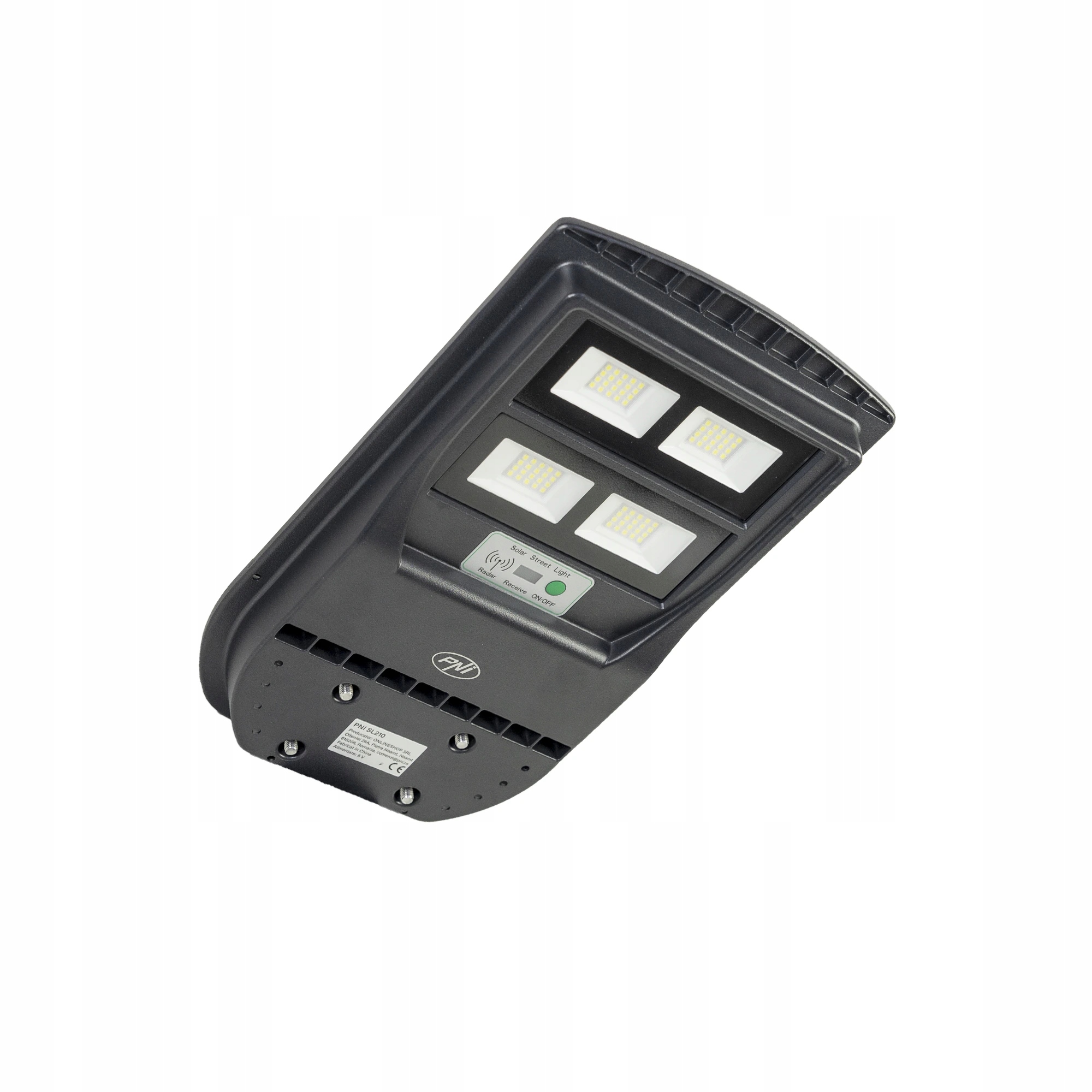 Pni SL210 100W lampa pouličného osvetlenia, so vstavaným 10W solárnym panel