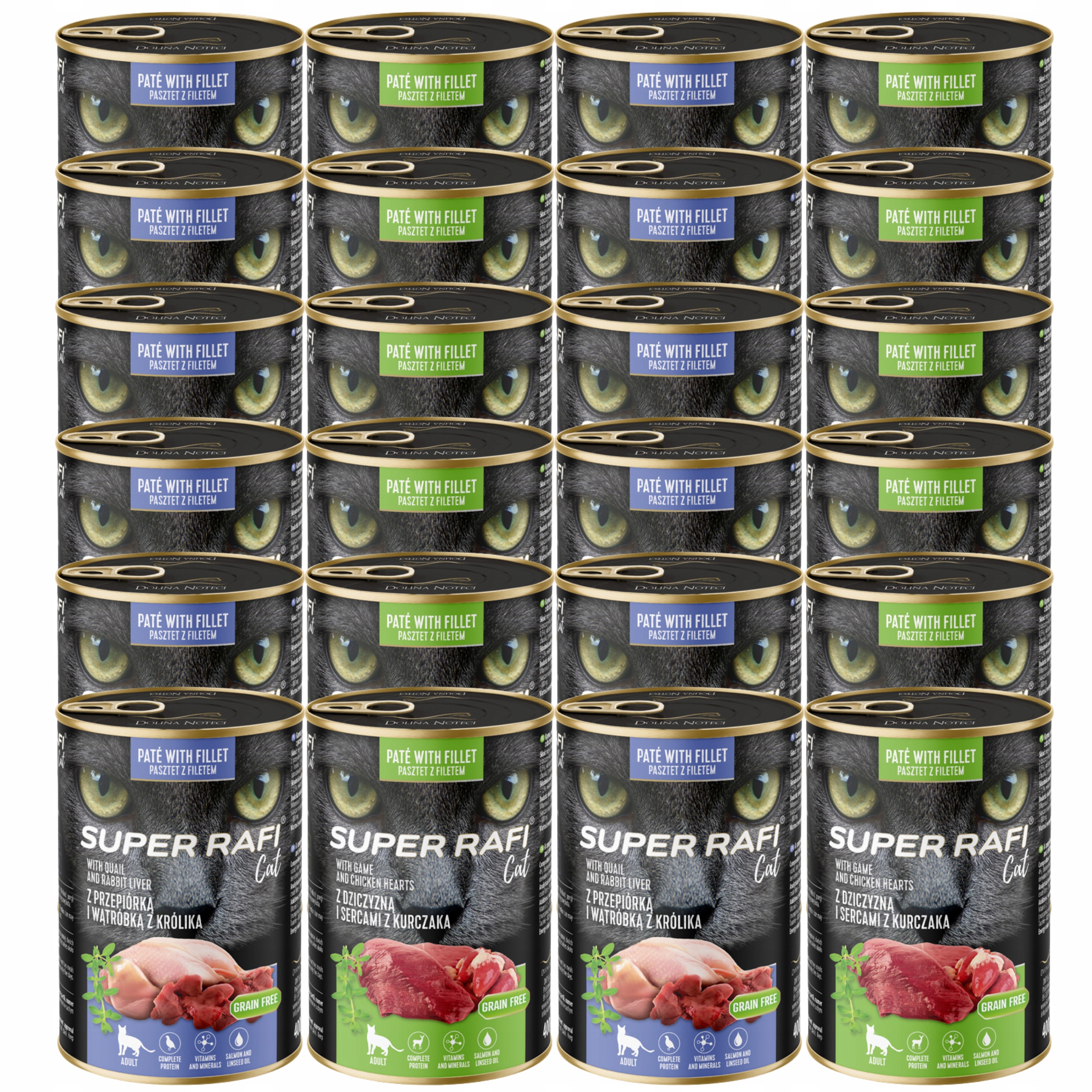 Levně Rafi Cat krmivo pro kočky mix chutí 24 x 400 g