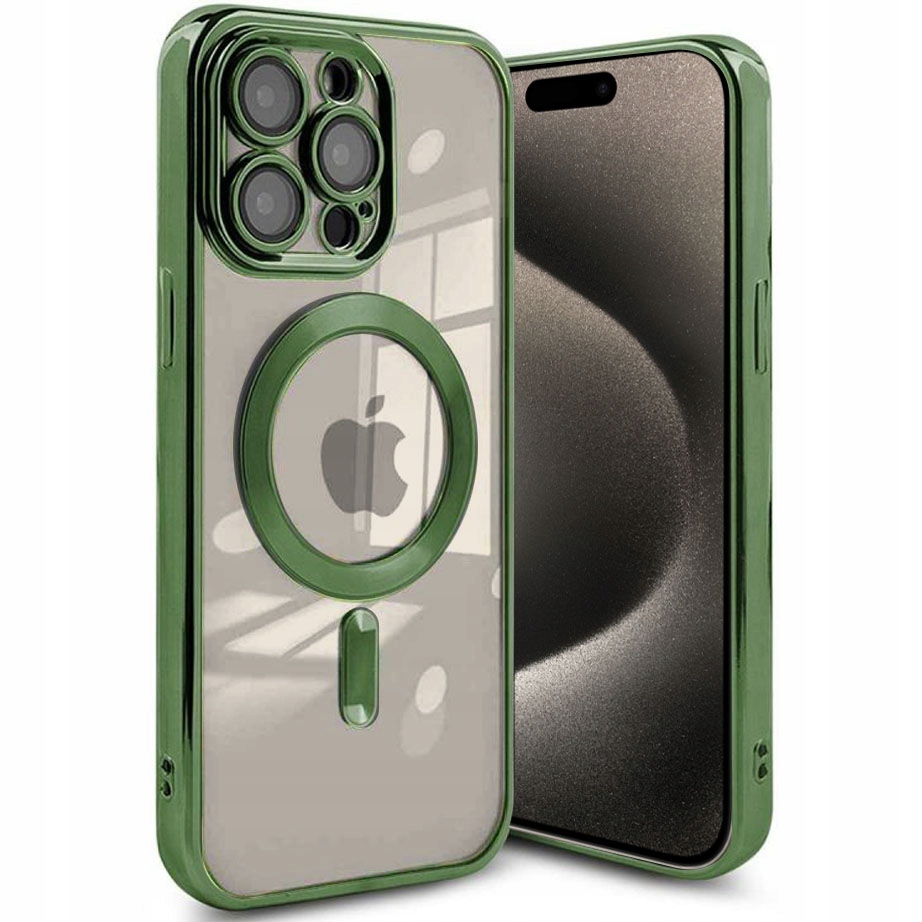 ETUI MAGNETIC SHINE +SZKŁO 9H do IPHONE 15 PRO Kolekcja Nakładka, Plecki