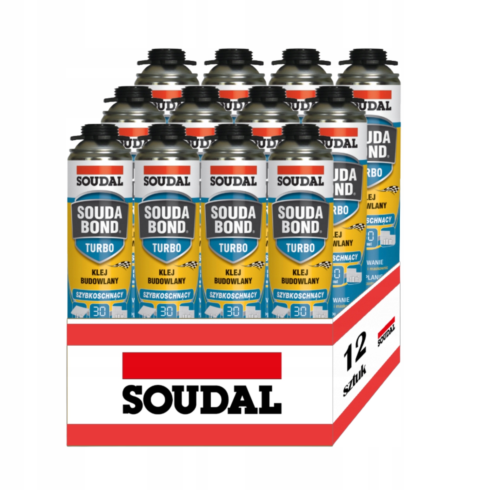 12 x Soudal Pianoklej Budowlany Soudabond Turbo 60 sekund Cały Karton