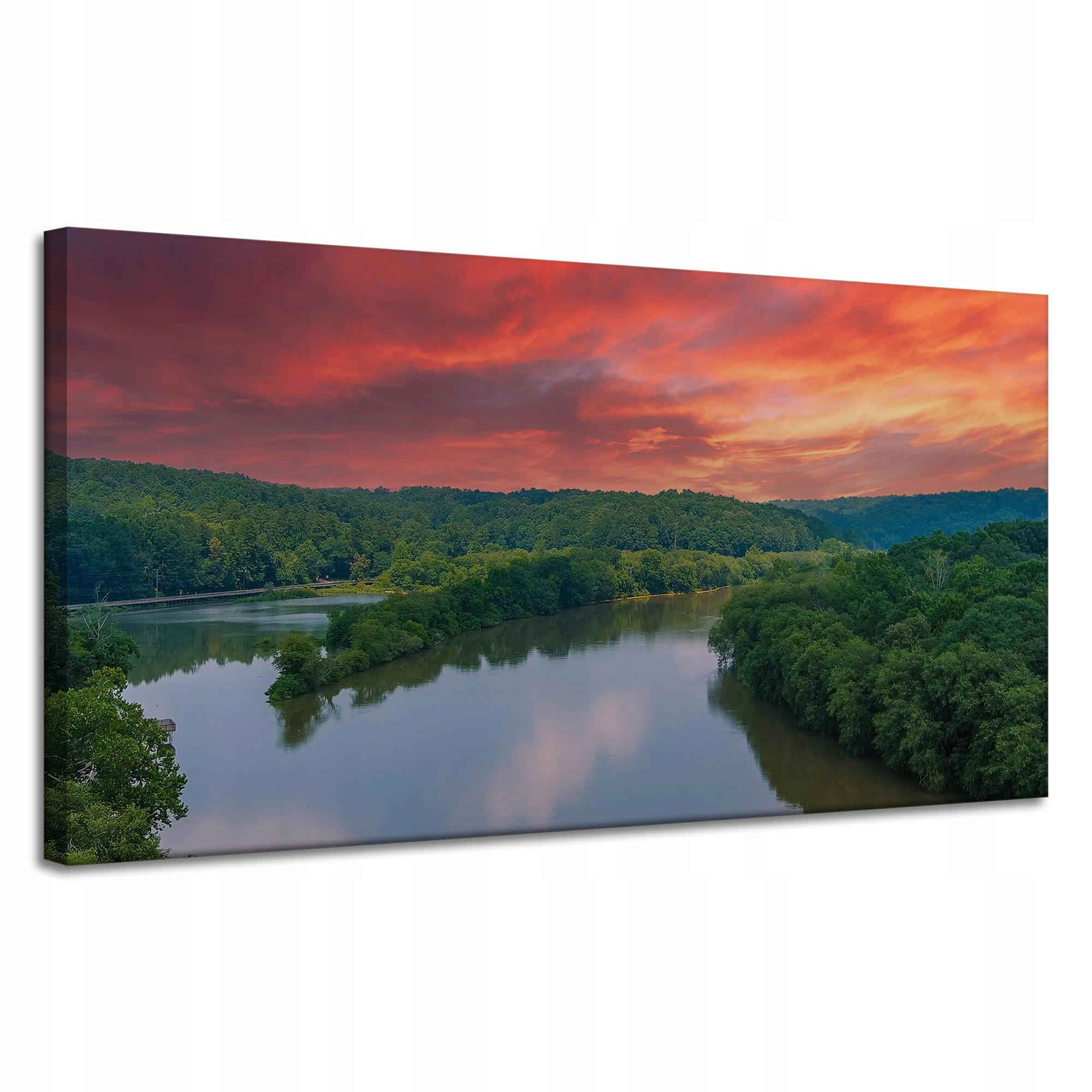 Obraz na plátně Růžové nebe Slunce Řeka Příroda 120x60 cm