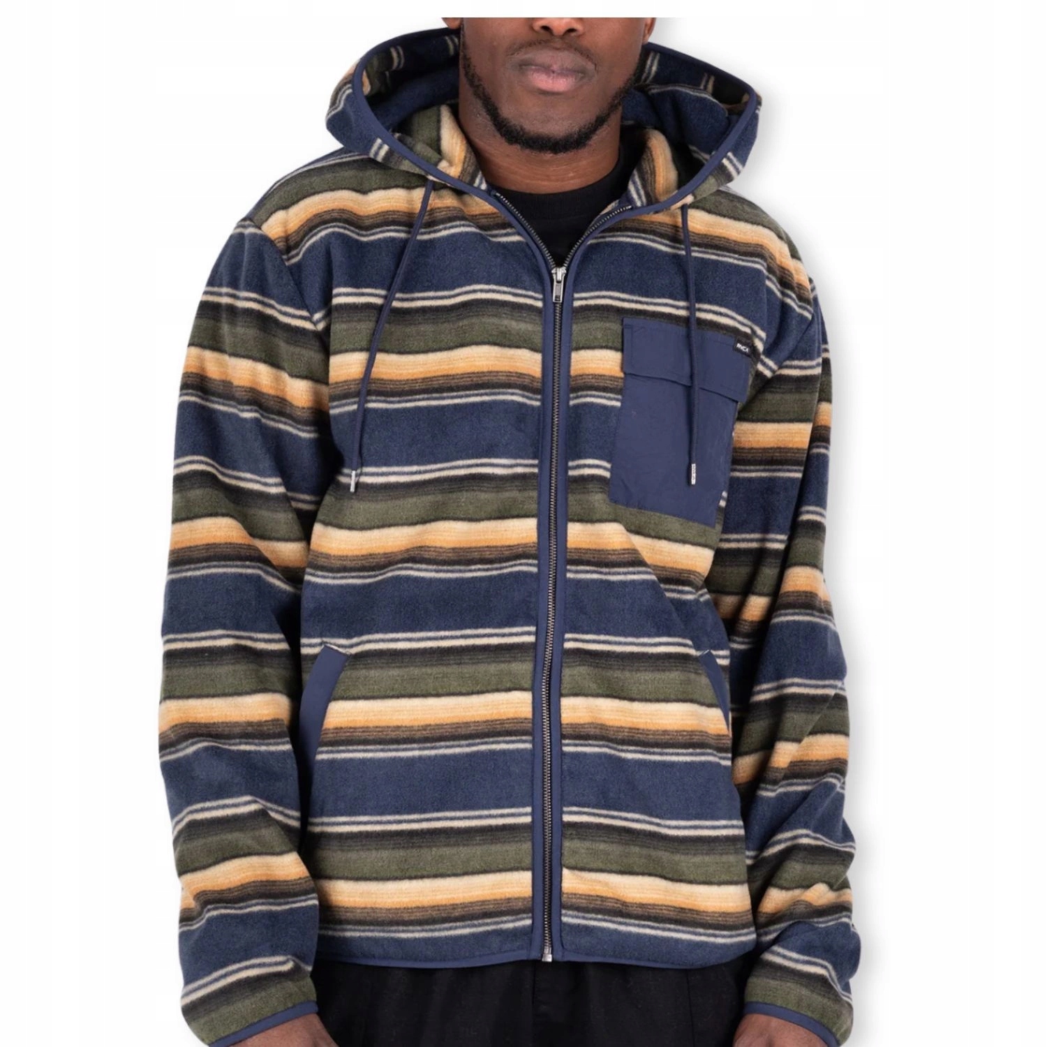 pánská mikina bunda Rvca , lehká fleecová mikina s kapucí sportovní vel. M