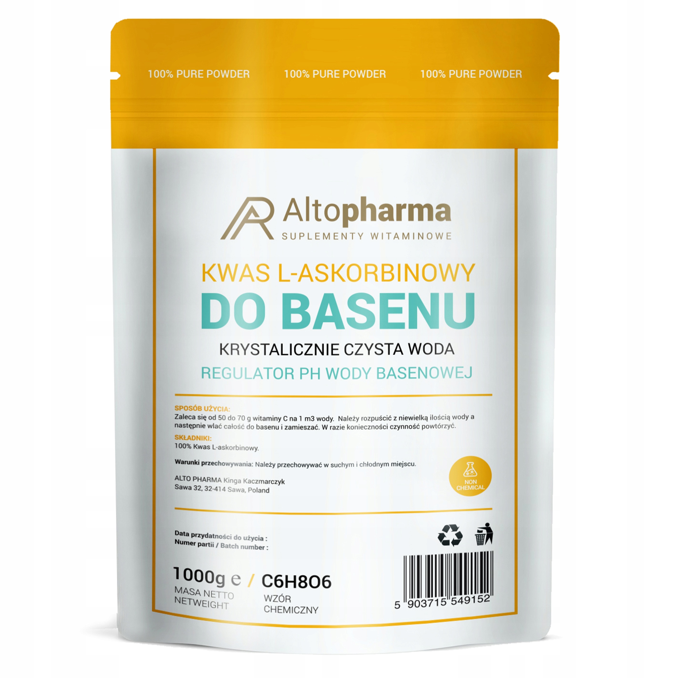 

Kwas L-askorbinowy Witamina C 1kg do basenu 1kg