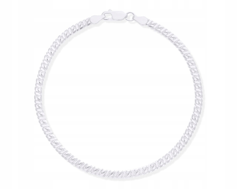 Pánský Náramek Stříbrný 925 „Dollar“ Plný Původní délka 22 cm