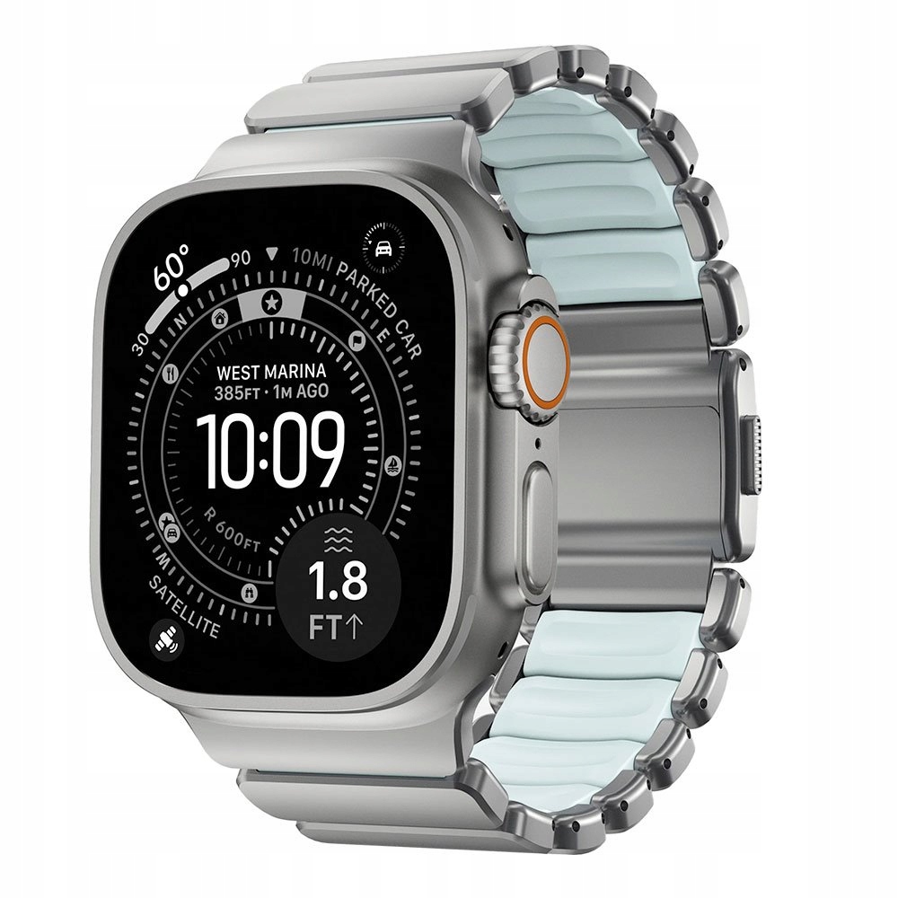 Nomad remienok Stratos pre Apple Watch 44-49mm Ice Blue Glow/Natural…