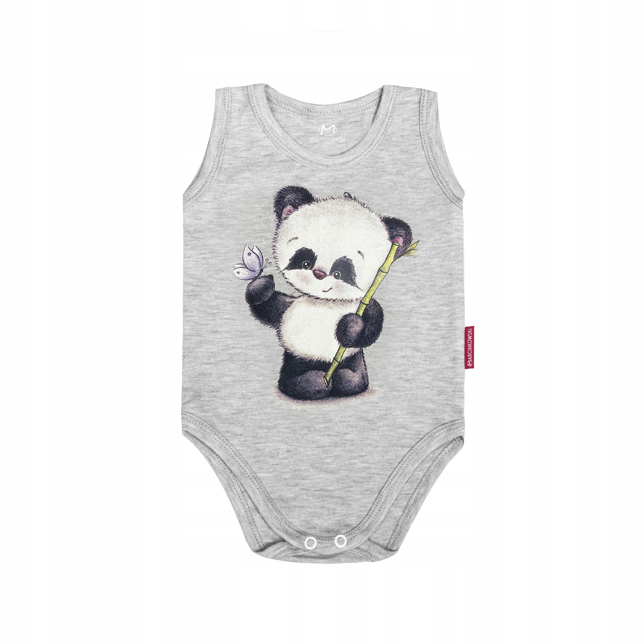 

Body Dla Chłopczyka Szare Panda Na Ramiączkach 98