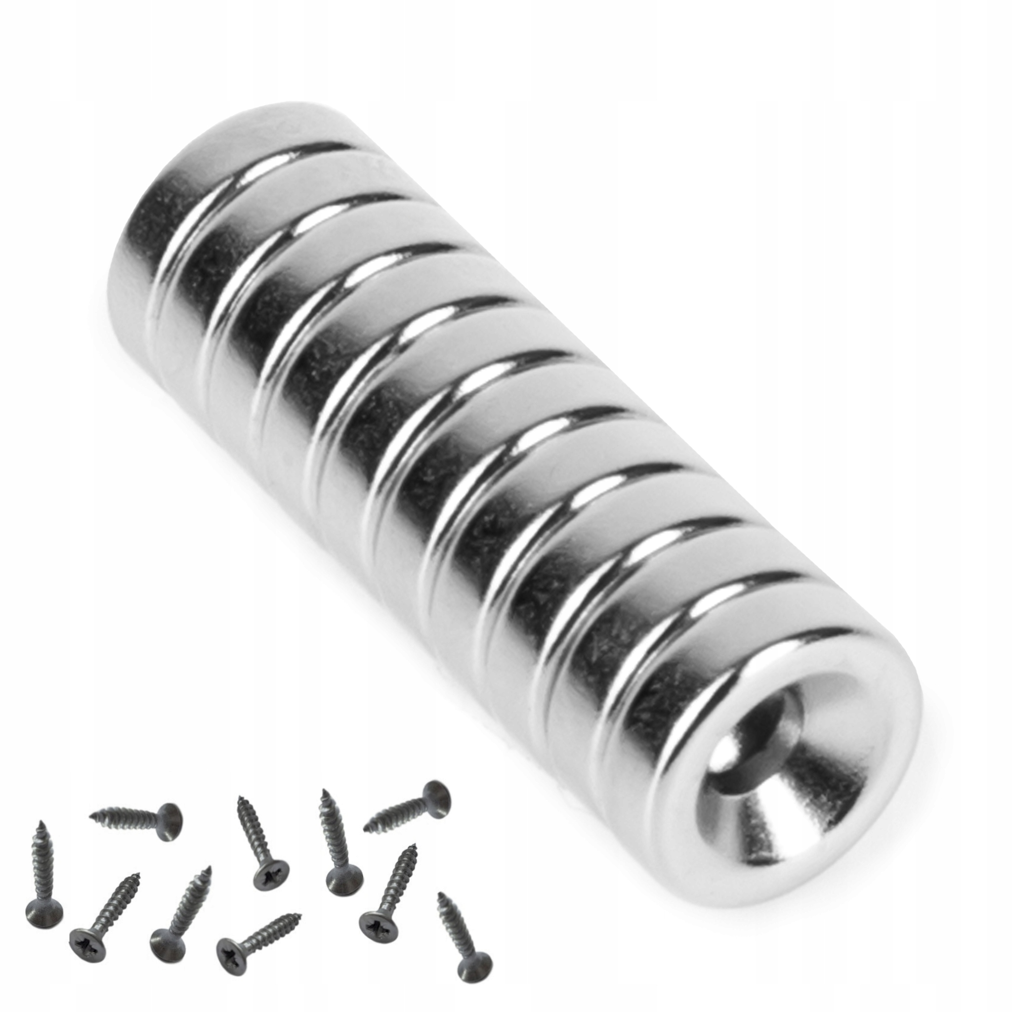 

Magnes Neodymowy Pod Wkręt 10x3 mm Mocny 10 Szt