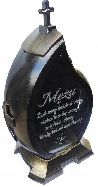 

Znicz Grawer Łza Złoty Mężu Led