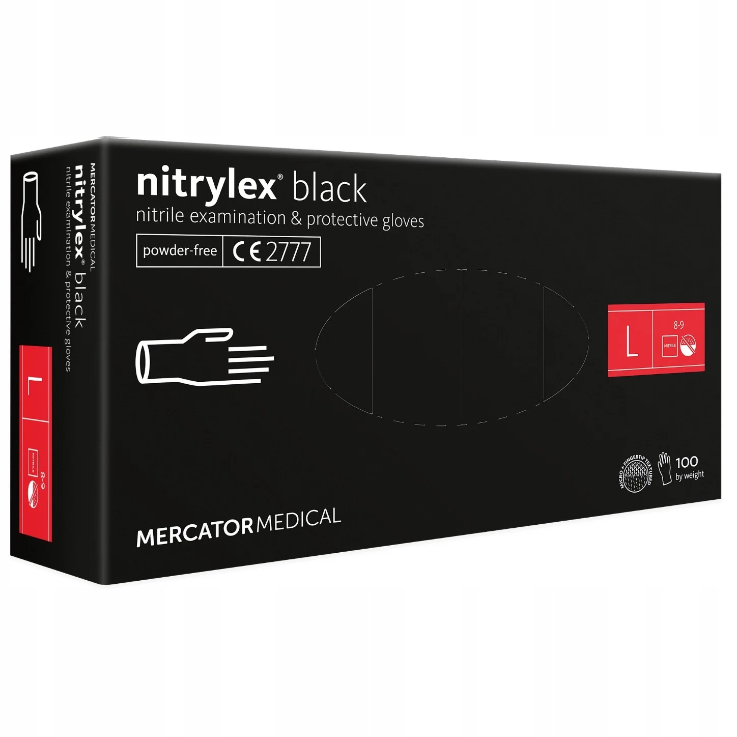 

Rękawiczki Czarne nitrylowe Mercator rozm. L