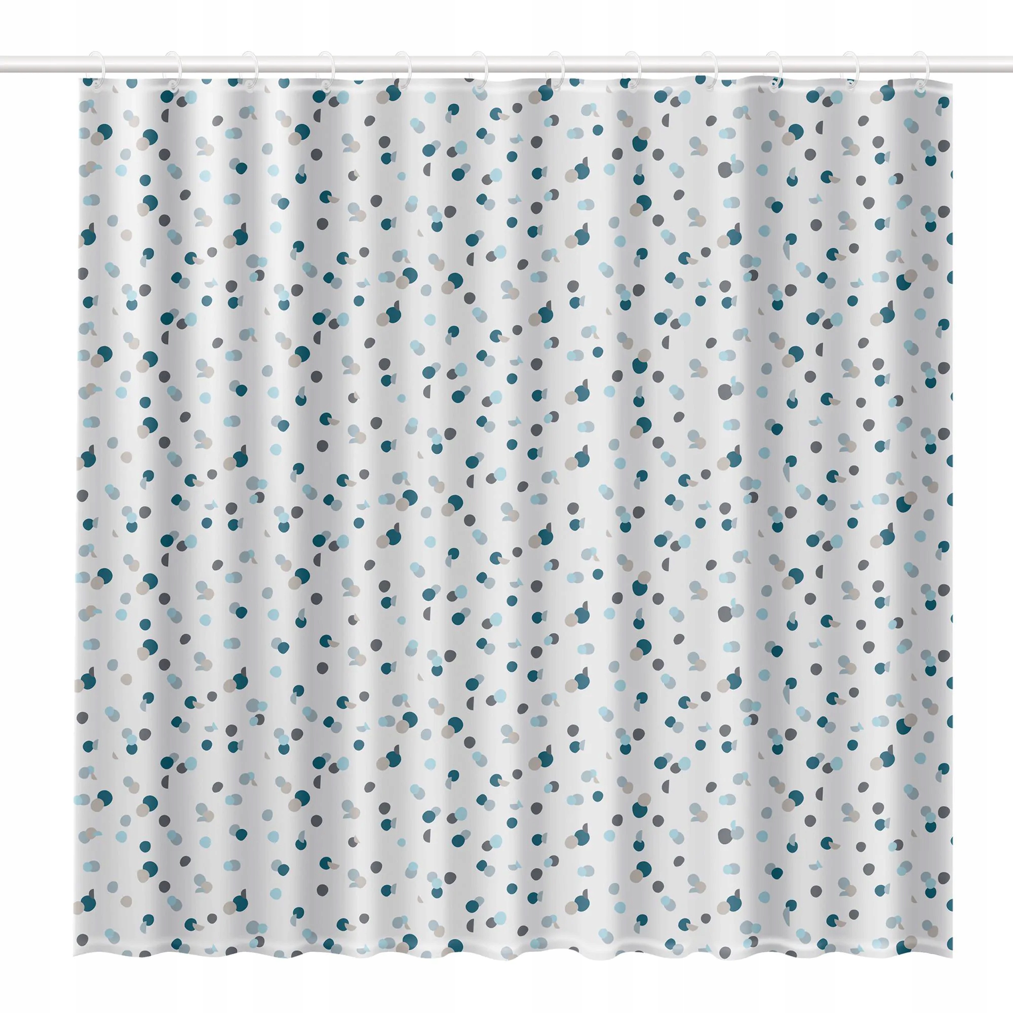 Sprchový Závěs Rayen Polka s puntíky 180 x 200 cm bílý