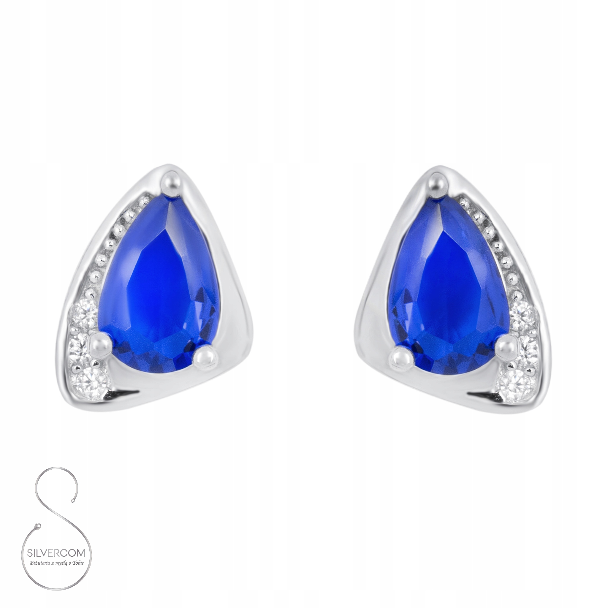 Sada Šperků Ag 925 Náušnice Přívěsek Modrá Zirkon Jako Dárek