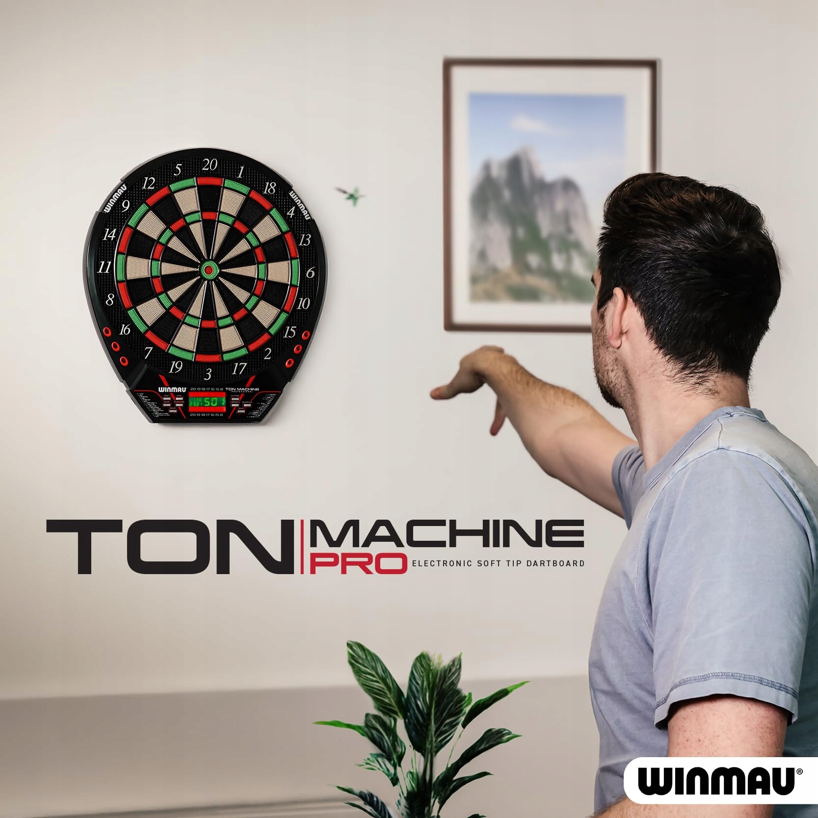 WINMAU Elektroniczna Tarcza Darts Soft Tip Zestaw 90+ Gier 8 Graczy — miniatura 6