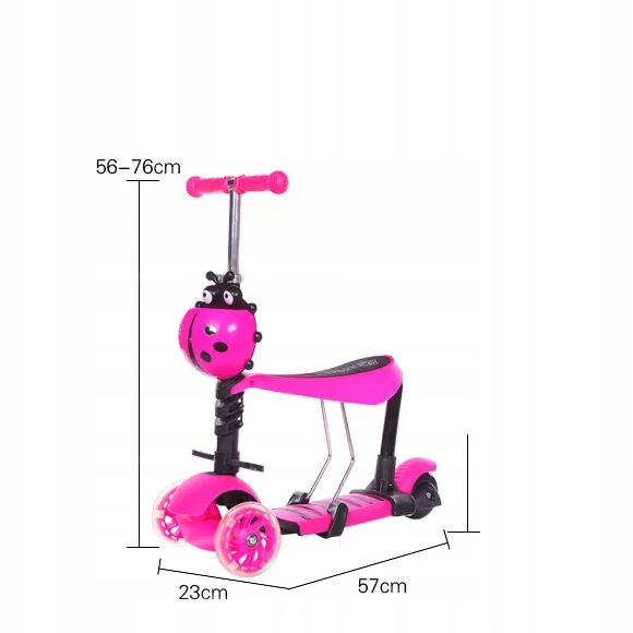 HULAJNOGA TRÓJKOŁOWA BALANSOWA BIEDRONKA 3w1 LED Rodzaj trójkołowa