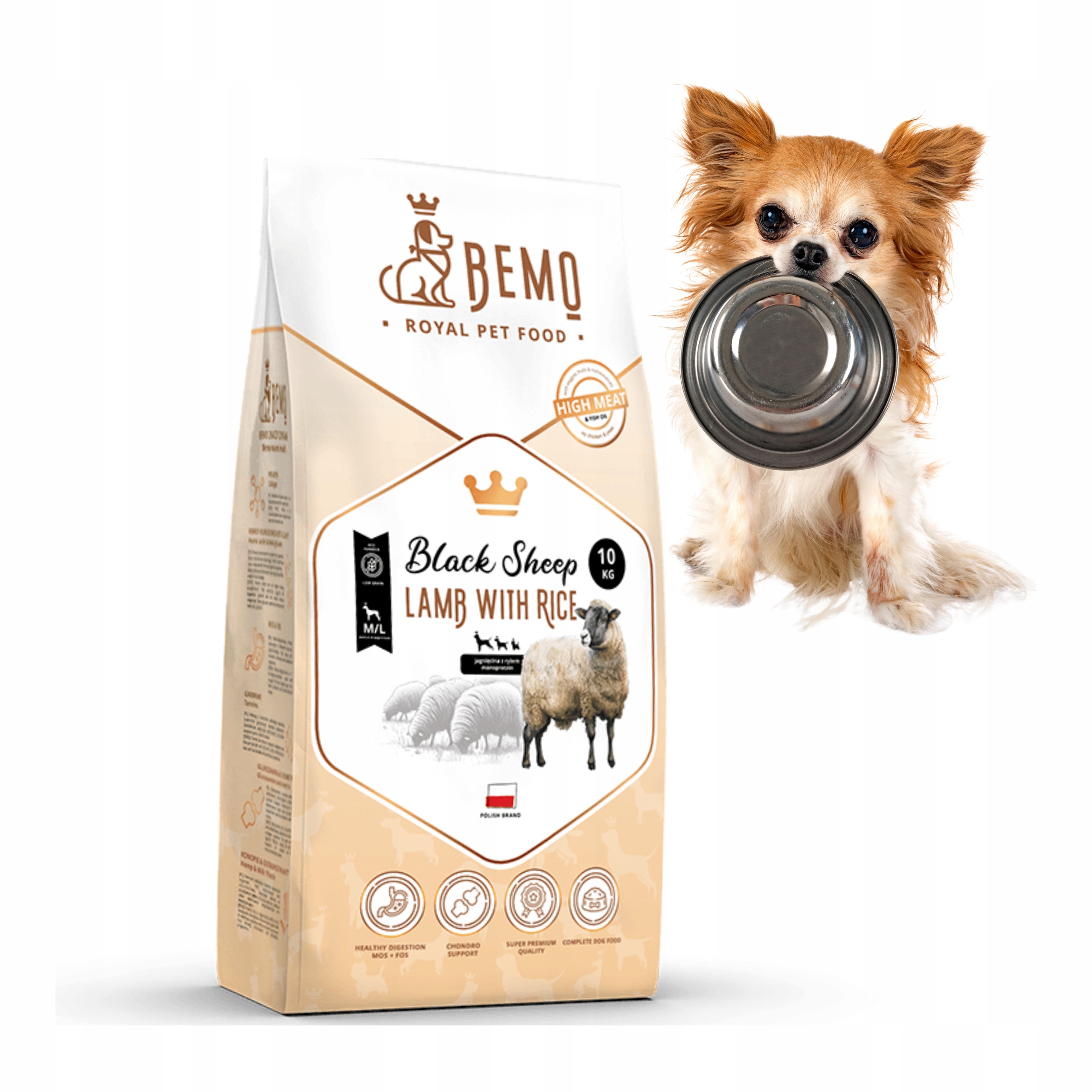 Suché krmivo pro psy Bemo Black Sheep S/m 10 kg jehněčí, hypoalergenní