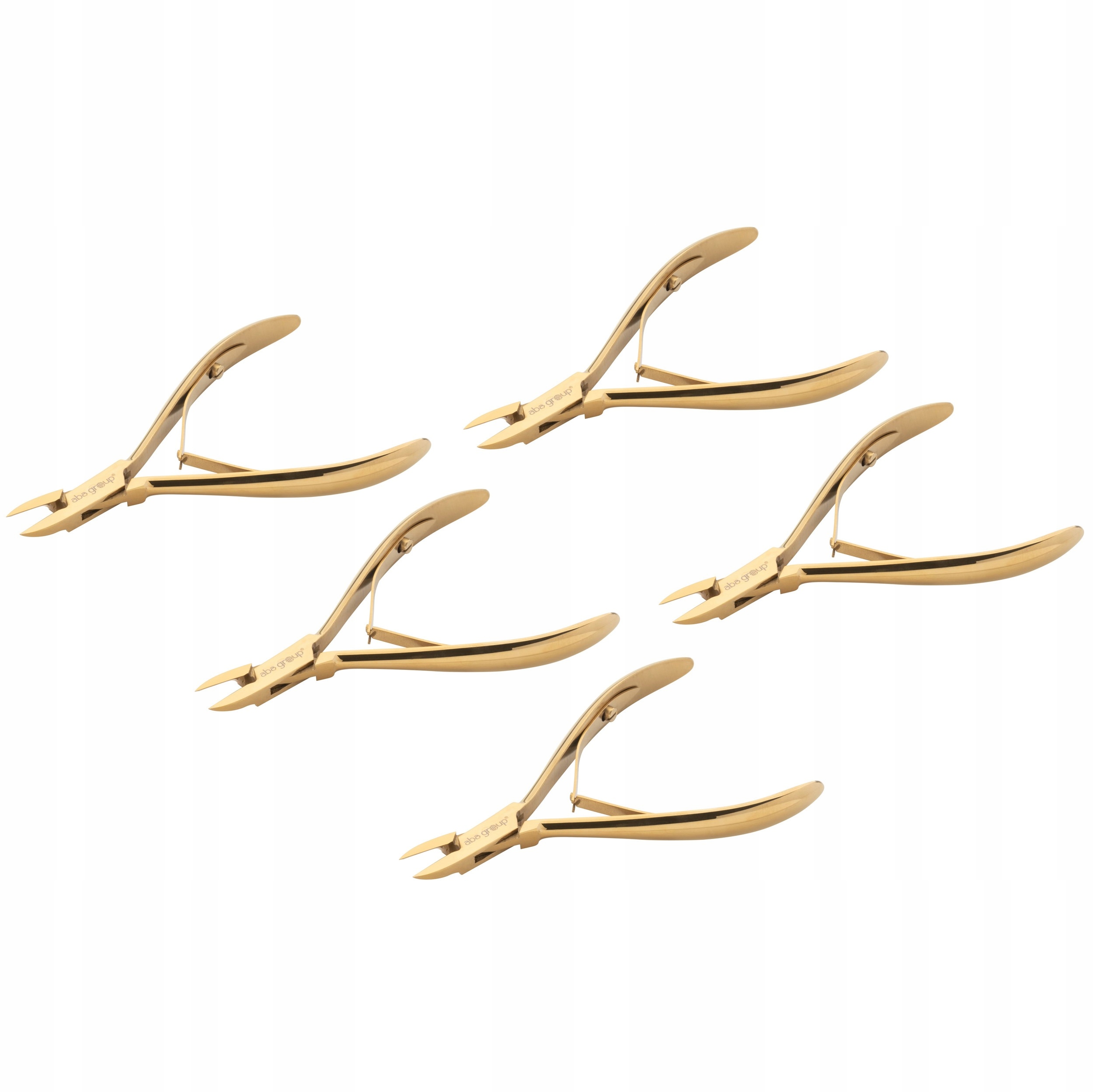 Kleště na pedikúru dvoupružinové rovné zlaté 10 mm 5 ks Aba Group 1100
