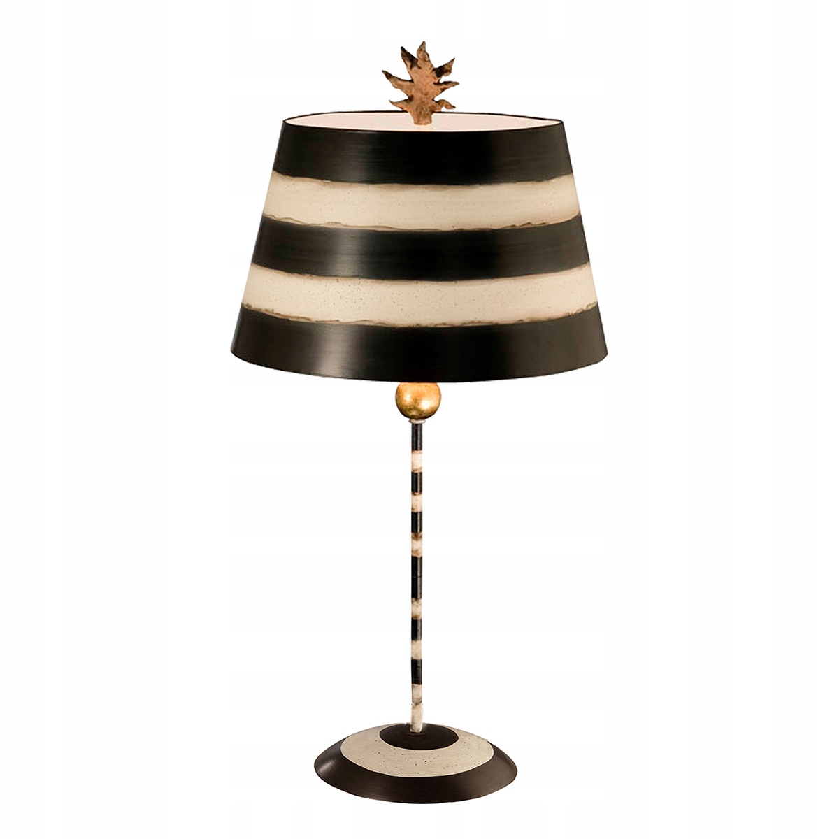 Stolová lampa Art Deko čierno-krémová Flambeau 60W E27 South Beach