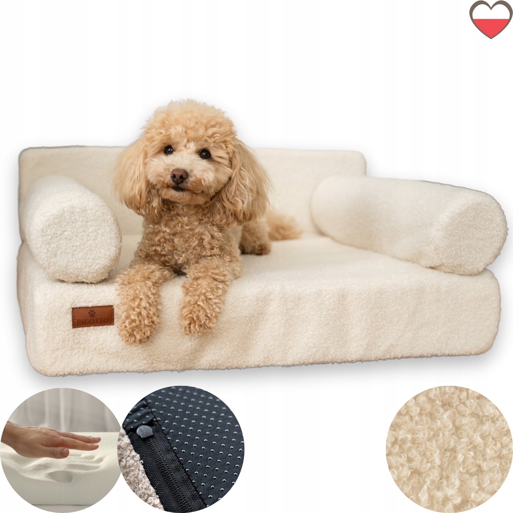 Levně Pelíšek Boucle Ivory S 50x60 ortopedické Picotto