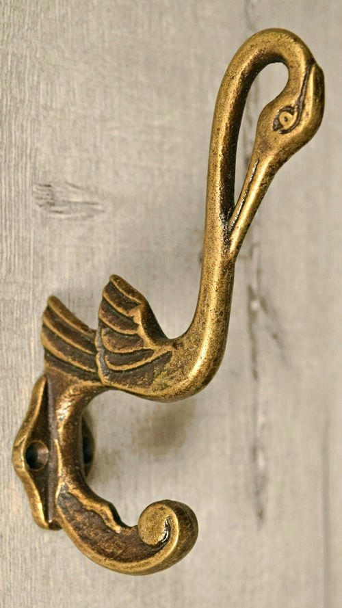 

Wieszak ścienny, złoty żuraw, ptak, hak 14x1 cm