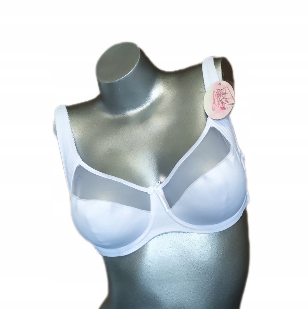 Biustonosz 100H biały półusztywniany Anfen stanik gładki