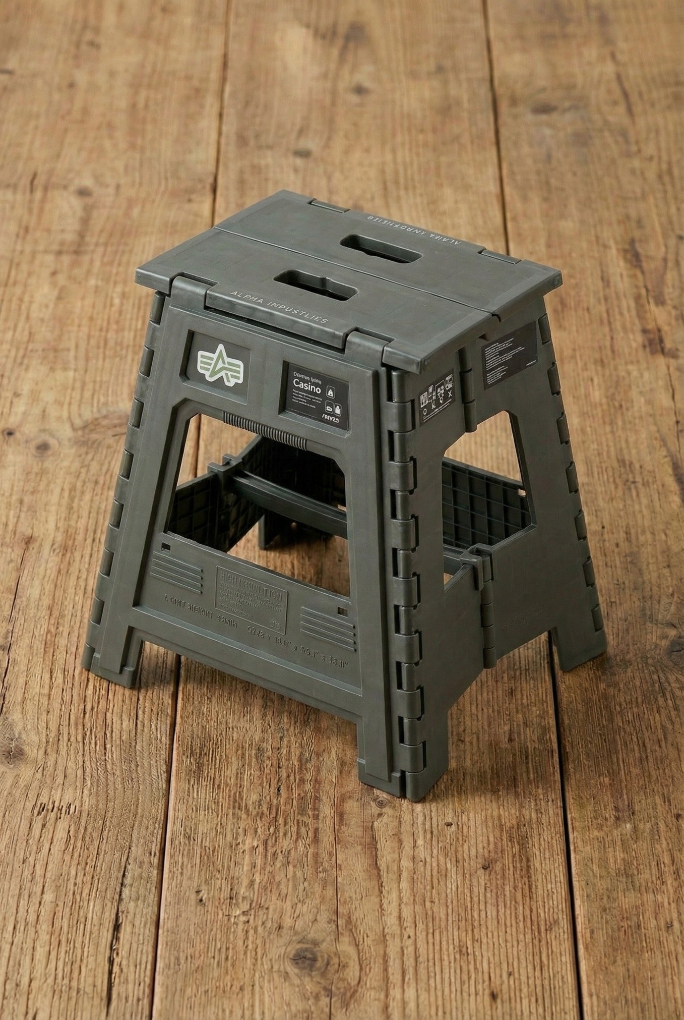 Skládací stolička Foldable Stool Alpha Cage Logo sage green