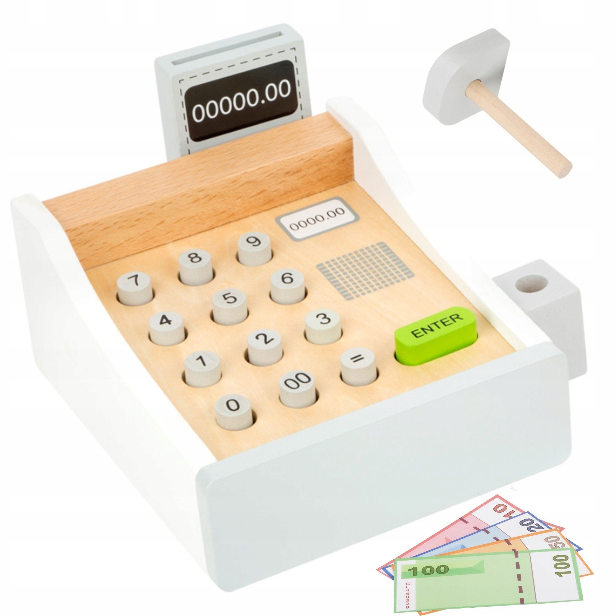 DREWNIANA KASA SKLEPOWA DLA DZIECI + 15 AKCESORIÓW Marka Small Foot