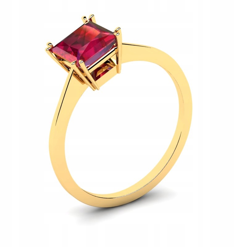 

Pierścionek Złoty Klasyczny Z Rubinową Cyrkonią